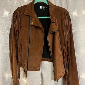 Volcom fringe Suede Leather Jacket